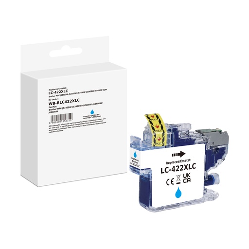 [WB-BLC422XLC] White Box Standard Compatible Brother LC-422XLC (LC-422XL) Inkjet Cartridge Cyan