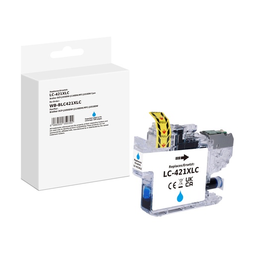 [WB-BLC421XLC] White Box Standard Compatible Brother LC-421XLC (LC-421XL) Inkjet Cartridge Cyan