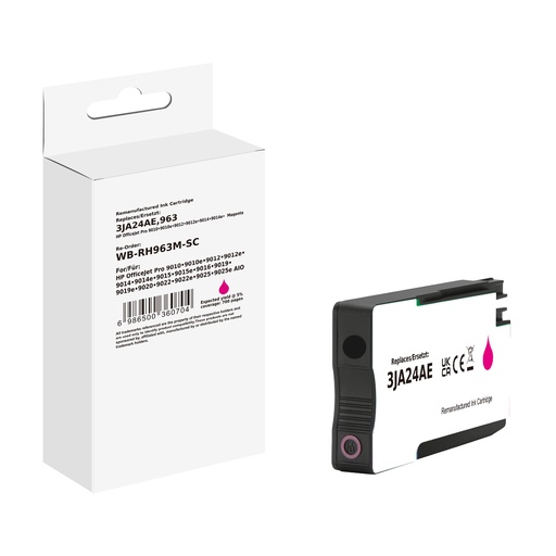 [WB-RH963M-SC] White Box Standard Remanufactured HP 3JA24AE (963) Inkjet Cartridge Magenta