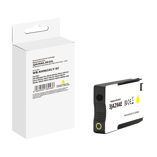 [WB-RH963XLY-SC] White Box Standard Remanufactured HP 3JA29AE (963XL) Inkjet Cartridge Yellow