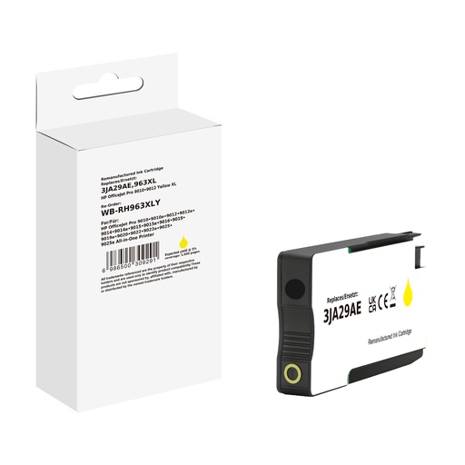 [WB-RH963XLY] White Box Standard Remanufactured HP 963XL (3JA29AE) Inkjet Cartridge Yellow