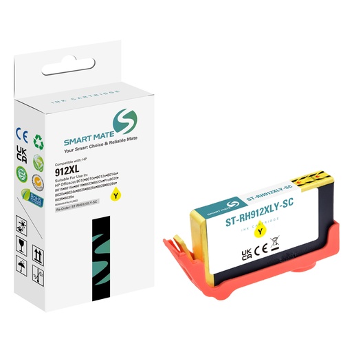 [ST-RH912XLY-SC] SMART MATE Remanufactured HP 3YL83AE (912XL) Inkjet Cartridge