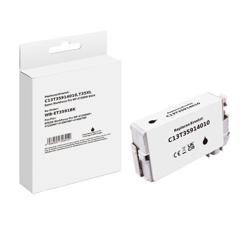 [WB-ET3591BK] White Box Standard Compatible Epson C13T35914010 (T35XL) Inkjet Cartridge Black