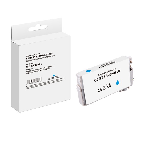 [WB-ET3592C] White Box Standard Compatible Epson C13T35924010 (T35XL) Inkjet Cartridge Cyan