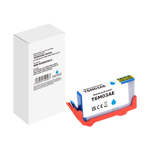 [WB-RH903XLC] White Box Standard Remanufactured HP T6M03AE (903XL) Inkjet Cartridge Cyan