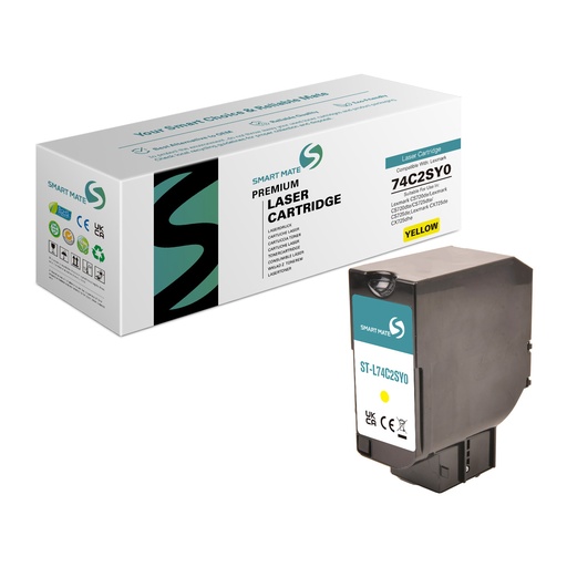 [ST-L74C2SY0] SMART MATE Remanufactured Lexmark 74C2SY0 Toner Yellow