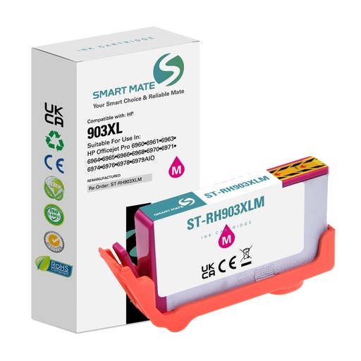 [ST-RH903XLM] SMART MATE Remanufactured HP T6M07AE (903XL) Inkjet Cartridge Magenta