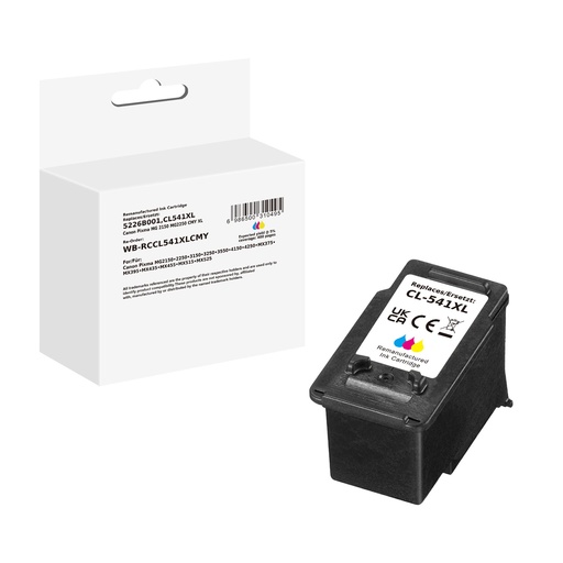 [WB-RCCL541XLCMY] White Box Standard Remanufactured Canon 5226B001 (CL541XL) Inkjet Cartridge Cyan/Magenta/Yellow