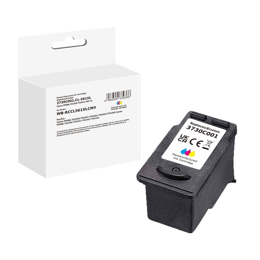 [WB-RCCL561XLCMY] White Box Standard Remanufactured Canon 3730C001 (CL-561XL) Inkjet Cartridge Cyan/Magenta/Yellow