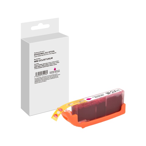 [WB-CCLI571XLM] White Box Standard Compatible Canon 0333C001 (CLI-571XL) Inkjet Cartridge Magenta