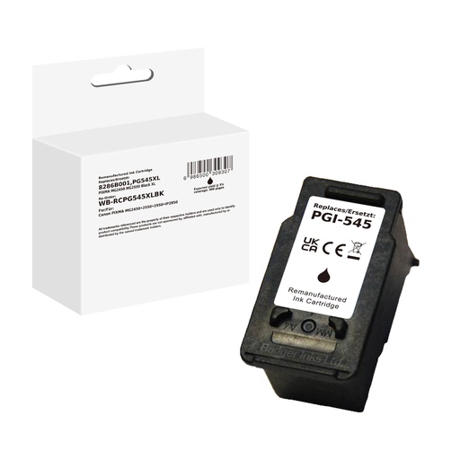 [WB-RCPG545XLBK] White Box Standard Remanufactured Canon 8286B001 (PG545XL) Inkjet Cartridge Black