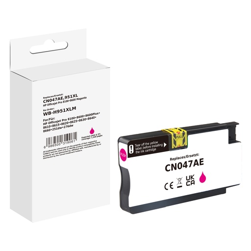 [WB-H951XLM] White Box Standard Compatible HP CN047AN (951XL) Inkjet Cartridge Magenta