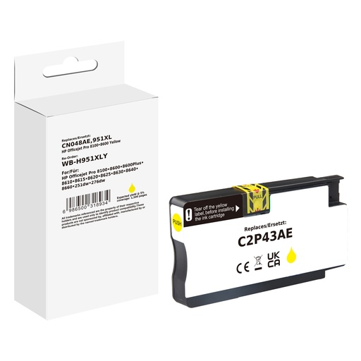 [WB-H951XLY] White Box Standard Compatible HP CN048AN (951XL) Inkjet Cartridge Yellow