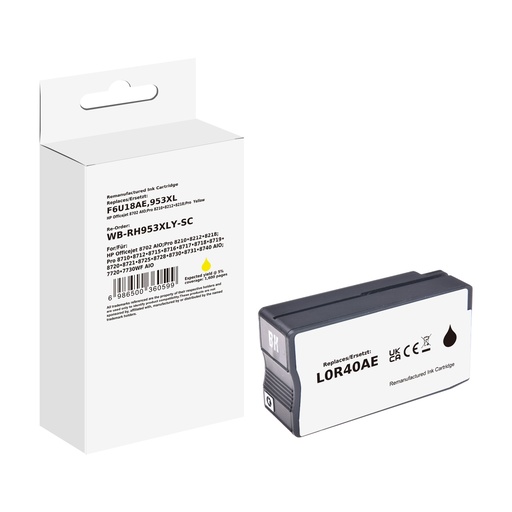 [WB-RH957XLBK-SC] White Box Standard Remanufactured HP L0R40AE (957XL) Inkjet Cartridge Black