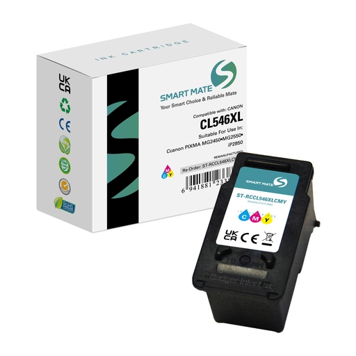 [ST-RCCL546XLCMY] SMART MATE Remanufactured Canon 8288B001 (CL-546XL) Inkjet Cartridge Cyan/Magenta/Yellow