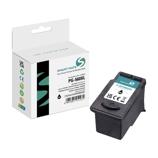 [ST-RCPG560XLBK] SMART MATE Remanufactured Canon 3712C001 (PG-560XL) Inkjet Cartridge Black