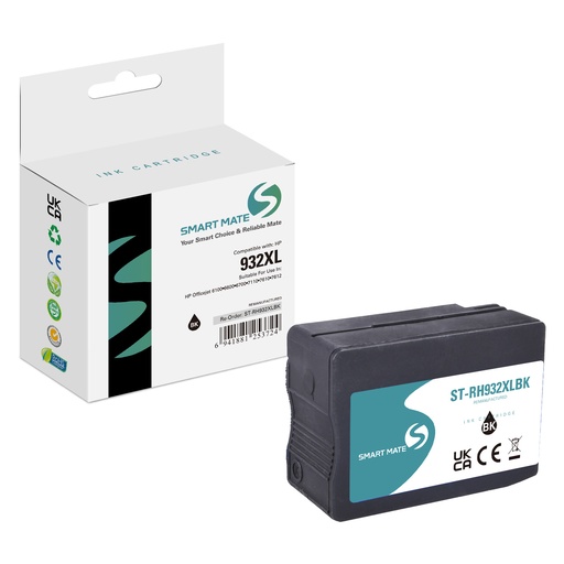 [ST-RH932XLBK] SMART MATE Remanufactured HP CN053AE (932XL) Inkjet Cartridge Black